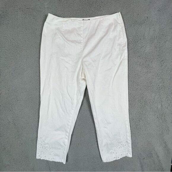 SAKS FIFTH AVENUE WOMENS WHITE PANTS SIZE 14 - Picture 1 of 9